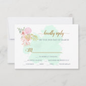 Schöne Lime Green 💚 Botanical Boho Wedding RSVP Karte (Vorderseite)