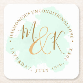 Schöne Lime Green Elegant Boho Wedding Rechteckiger Pappuntersetzer