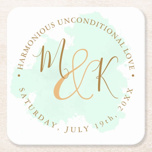 Schöne Lime Green Elegant Boho Wedding Rechteckiger Pappuntersetzer (Vorderseite)