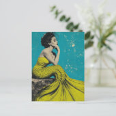 Schöne Lime Retro Meerjungfrau Postkarte (Stehend Vorderseite)
