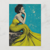 Schöne Lime Retro Meerjungfrau Postkarte (Vorderseite)