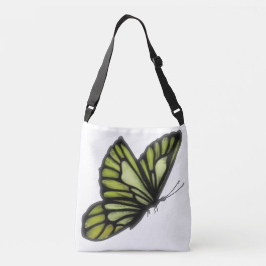 Schöne Limone Butterfly Cross Tote Tasche (Rückseite)