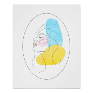 Schöne Linde Lady Blue Yellow Art Poster