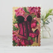 Schöne Lingerie-Dusche Einladungen (Stehend Vorderseite)