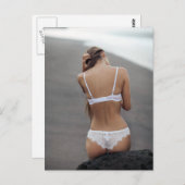 Schöne Lingerie Model Fotografie Postkarte (Vorne/Hinten)
