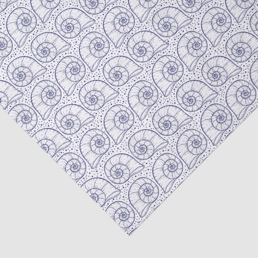 Schöne Linie Art Seashells Oberflächenmuster Seidenpapier (Ausschnitt)