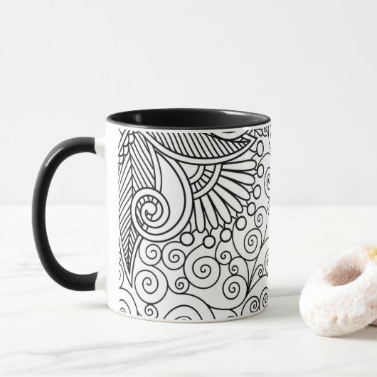 Schöne Linie Kunst-Tasse Tasse (Mit Donut)