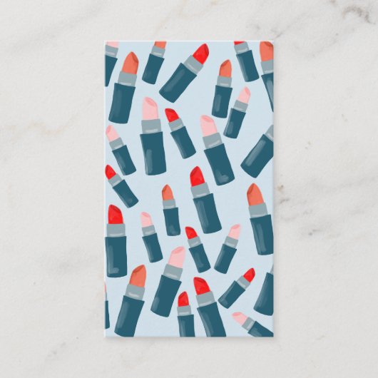 Schöne Lippensticks Makeup Künstlerkarten hellblau Visitenkarte (Vorderseite)