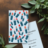 Schöne Lippensticks Makeup Künstlerkarten hellblau Visitenkarte