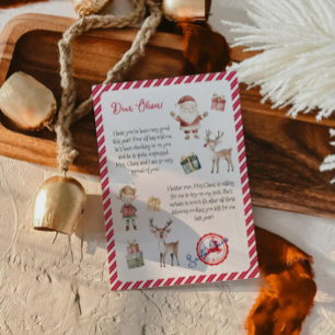 Schöne Liste Brief von Weihnachtsmann Nordpol Post Einladung