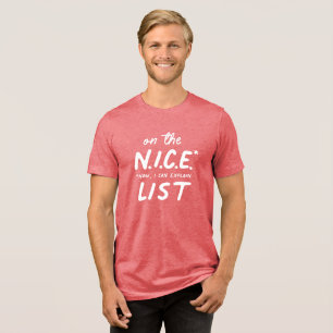 Schöne Liste freche Liste lustige Weihnachten Tri-Blend Shirt