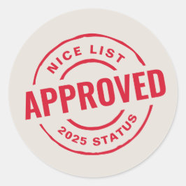 Schöne Liste genehmigt niedliche Weihnachten Runder Aufkleber