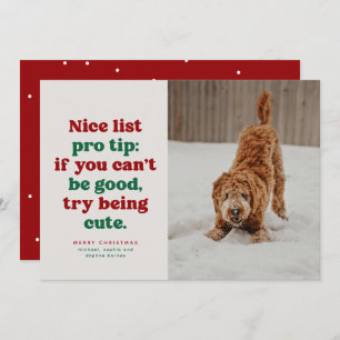 Schöne Liste lustig niedliches rotes Haustier Foto Feiertagskarte