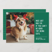 Schöne Liste lustiges Begleiter Grün Weihnachten F (Vorne/Hinten)