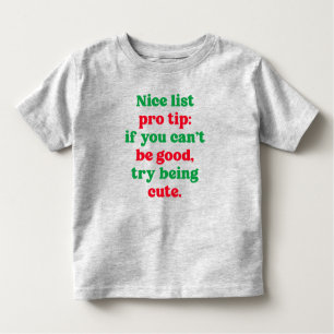 Schöne Liste niedlich lustige rote und grüne Weihn Kleinkind T-shirt