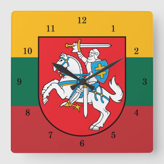 Schöne litauische Vytis Wall Uhr (Vorderseite)