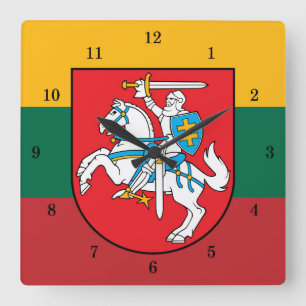 Schöne litauische Vytis-Wall-Uhr Quadratische Wanduhr
