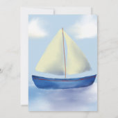 Schöne Little Blue Sailboat Boys Babydusche Einladung (Rückseite)