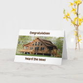 SCHÖNE LOG CABIN "NEW ZUHAUSE" GRATULALALATIONS CA KARTE (Gelbe Blume)