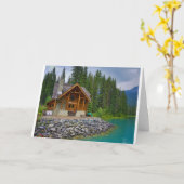 SCHÖNE LOG CABIN "NEW ZUHAUSE" GRATULATIONEN KARTE (Gelbe Blume)