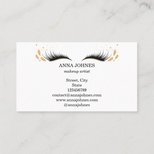 Schöne Long Lash Extension Makeuther Visitenkarte (Rückseite)