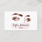 Schöne Long Lashes Rose Gold Foil Makeup Künstler Visitenkarte (Vorderseite)