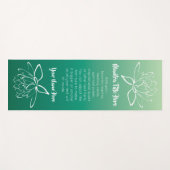 Schöne Lotos-Blume weiße grüne Ombre Abstufung Yogamatte (Vorderseite (Horizontal))