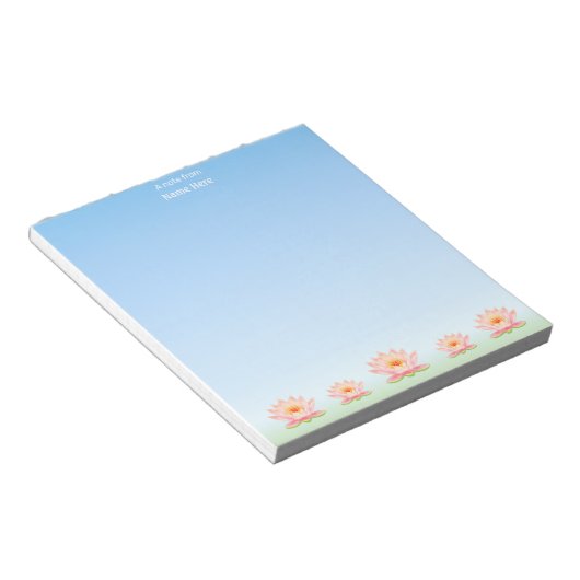 Schöne Lotus Blume auf Light Blue Notizblock (angewinkelt)