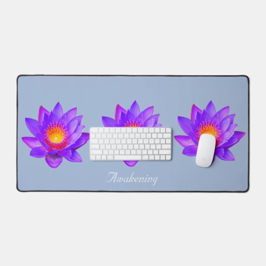 Schöne Lotus Blume auf Light Blue Schreibtischunterlage (Tastatur & Maus)
