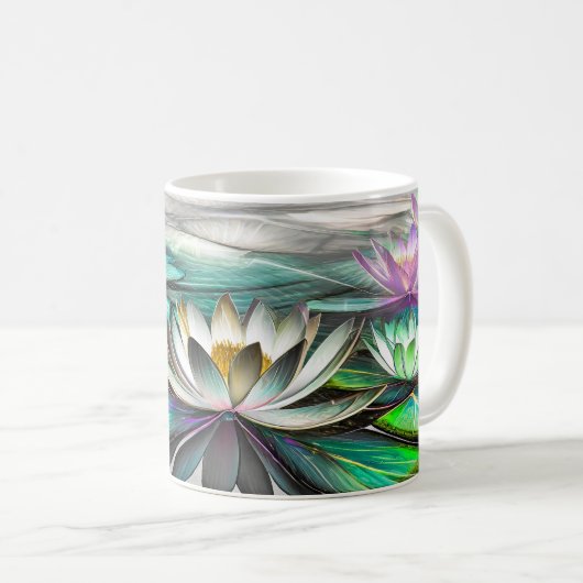 Schöne Lotus Blume Tasse (VorderseiteRechts)