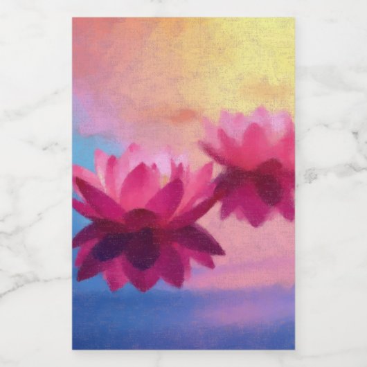 Schöne Lotus-Blume Weinetikett (Einzelnes Label)