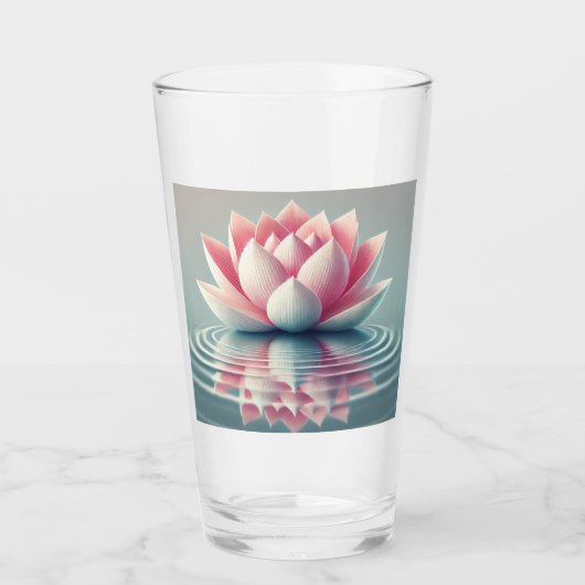 Schöne Lotus Design Glas Tasse. (Vorderseite)