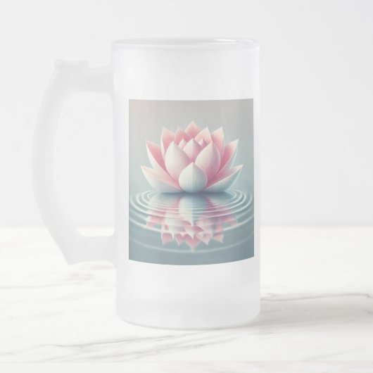 Schöne Lotus Design-Tasse Mattglas Bierglas (Links)
