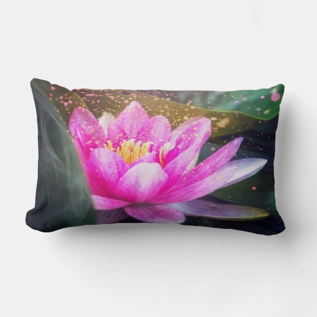 Schöne Lotus, Landschaft, Zen Lendenkissen (Vorderseite)