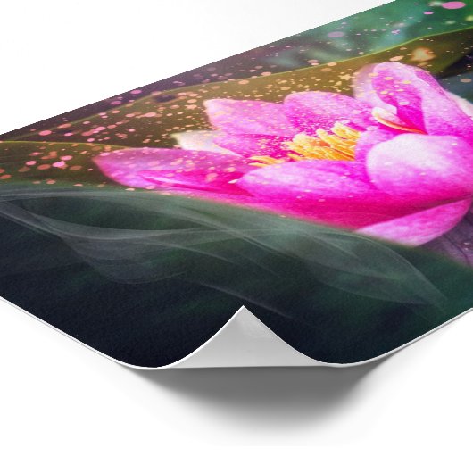 Schöne Lotus, Landschaft, Zen Poster (Ecke)