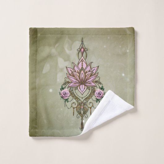 Schöne Lotusblüte Badhandtuch Set (Waschlappen)