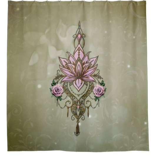 Schöne Lotusblüte Duschvorhang (Vorderseite)