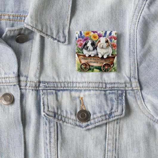 Schöne Love Bunny Rabbit Hübsch Button (Beispiel)