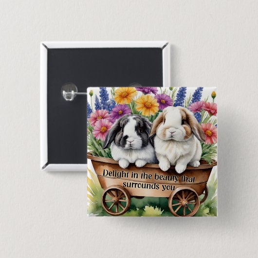 Schöne Love Bunny Rabbit Hübsch Button (Vorne & Hinten)