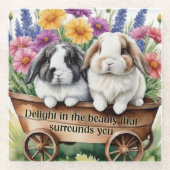 Schöne Love Bunny Rabbit Hübsch Glasuntersetzer (Vorderseite)