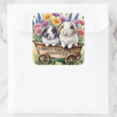 Schöne Love Bunny Rabbit Hübsch Quadratischer Aufkleber (Tasche)