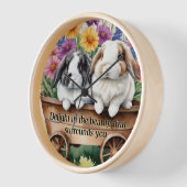 Schöne Love Bunny Rabbit Hübsch Uhr (Winkel)