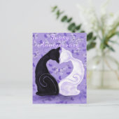 Schöne Love Couple Cat Jubiläumskarte Postkarte (Stehend Vorderseite)