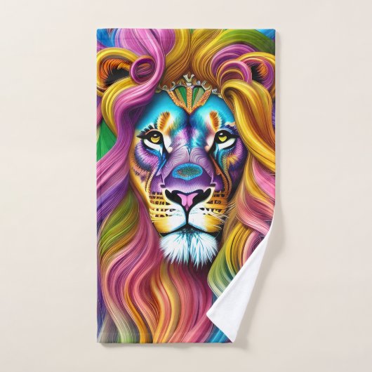 Schöne Löwe mit farbenfrohen Main Badhandtuch Set (Handtuch)