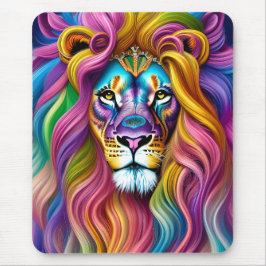 Schöne Löwe mit farbenfrohen Main Mousepad