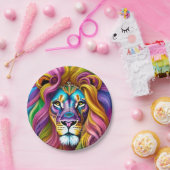 Schöne Löwe mit farbenfrohen Main Pappteller (Party)