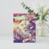 Schöne Löwe-Pose Postkarte (Stehend Vorderseite)