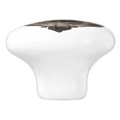 Schöne Löwenkopftaupe Keramikknauf (Seitenansicht)