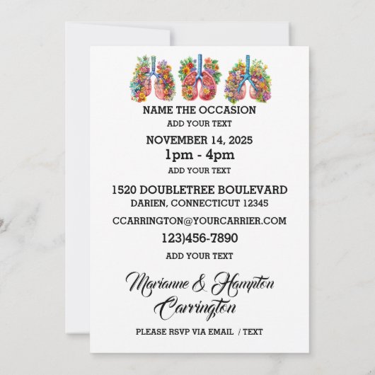 Schöne Lungen Einladung (Rückseite)