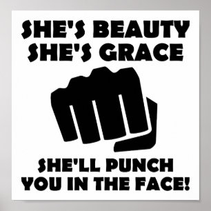 Schöne lustige Punch-Funposter Poster